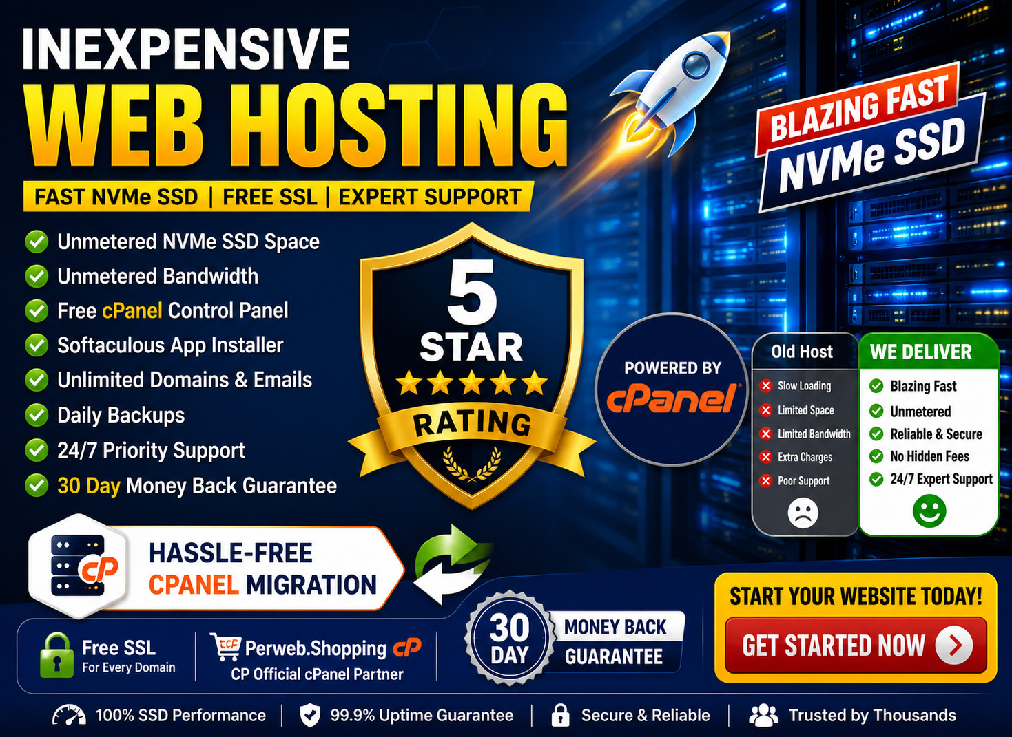 Inexpensive Web Hosting – 💰 Unlimited SSD + SSL + Emails | Only $14.99/Year!