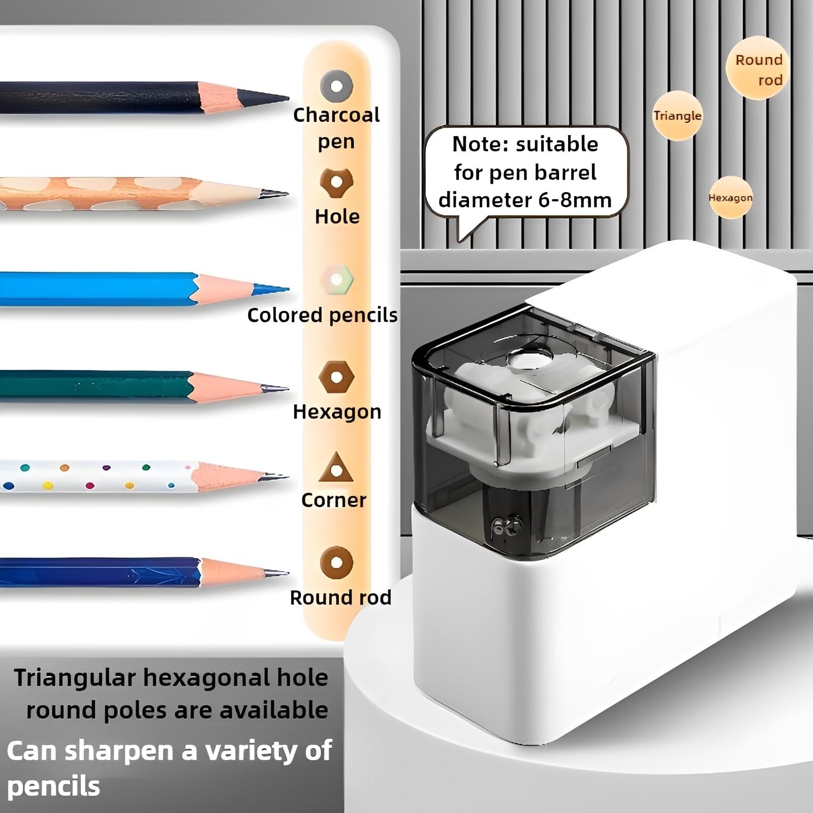 Electric Pencil Sharpener with Battery, Battery Powered,for Colored Pencils H…