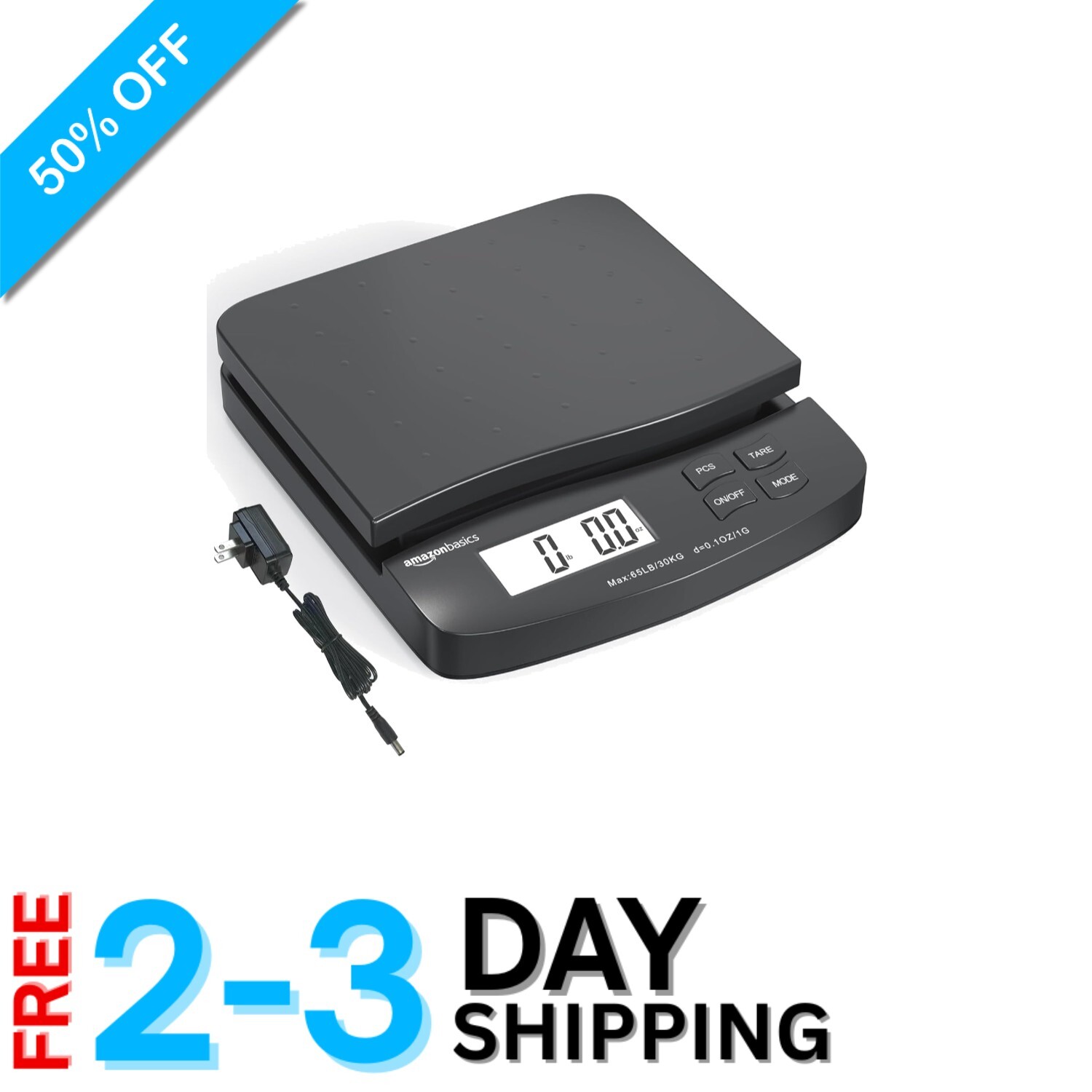 Extra Large LCD Digital Table Top Scale – 65 lb Max, Perfect for Shipping Needs