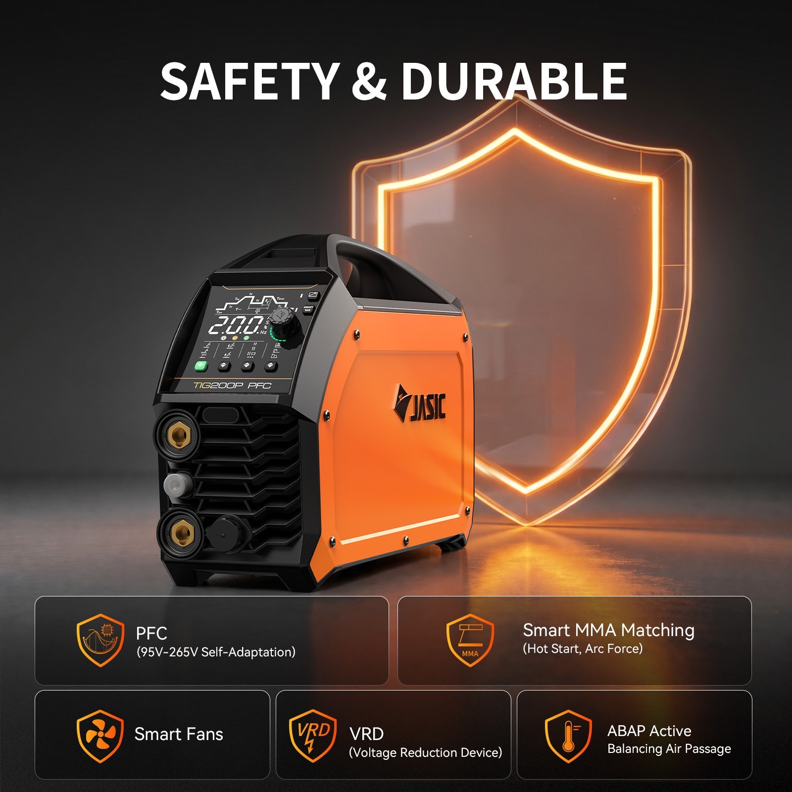 JASIC TIG200P PFC 5IN1 Pulse TIG MMA Welder 95-265V Wide Voltage Welding Machine