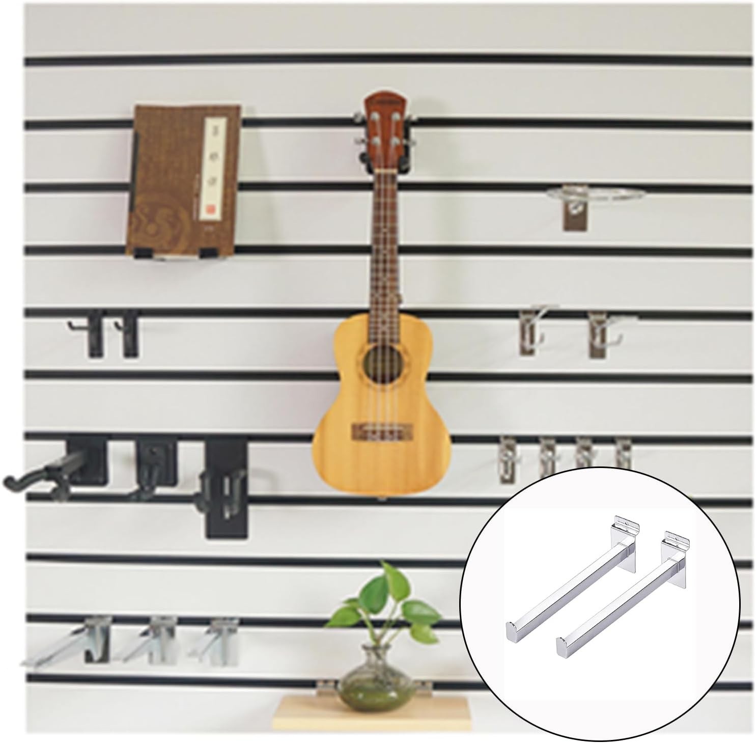 Zeonhak 10 Pc 10 Inch Silver Slatwall Shelf Brackets Heavy Duty Metal