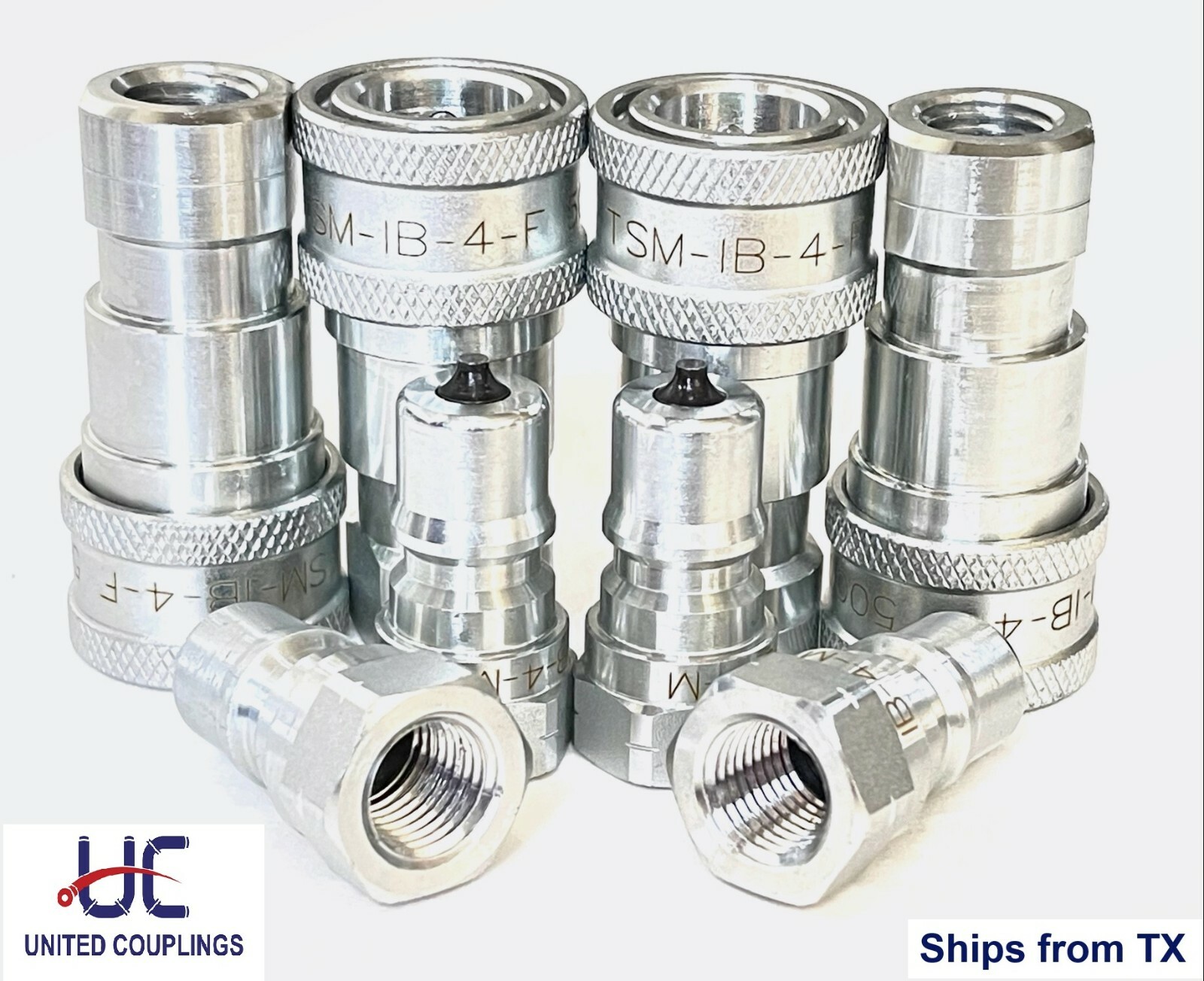 1/4″ NPT ISO 7241-1 Series “B” Quick Disconnect Hydraulic Coupling, Set of 4