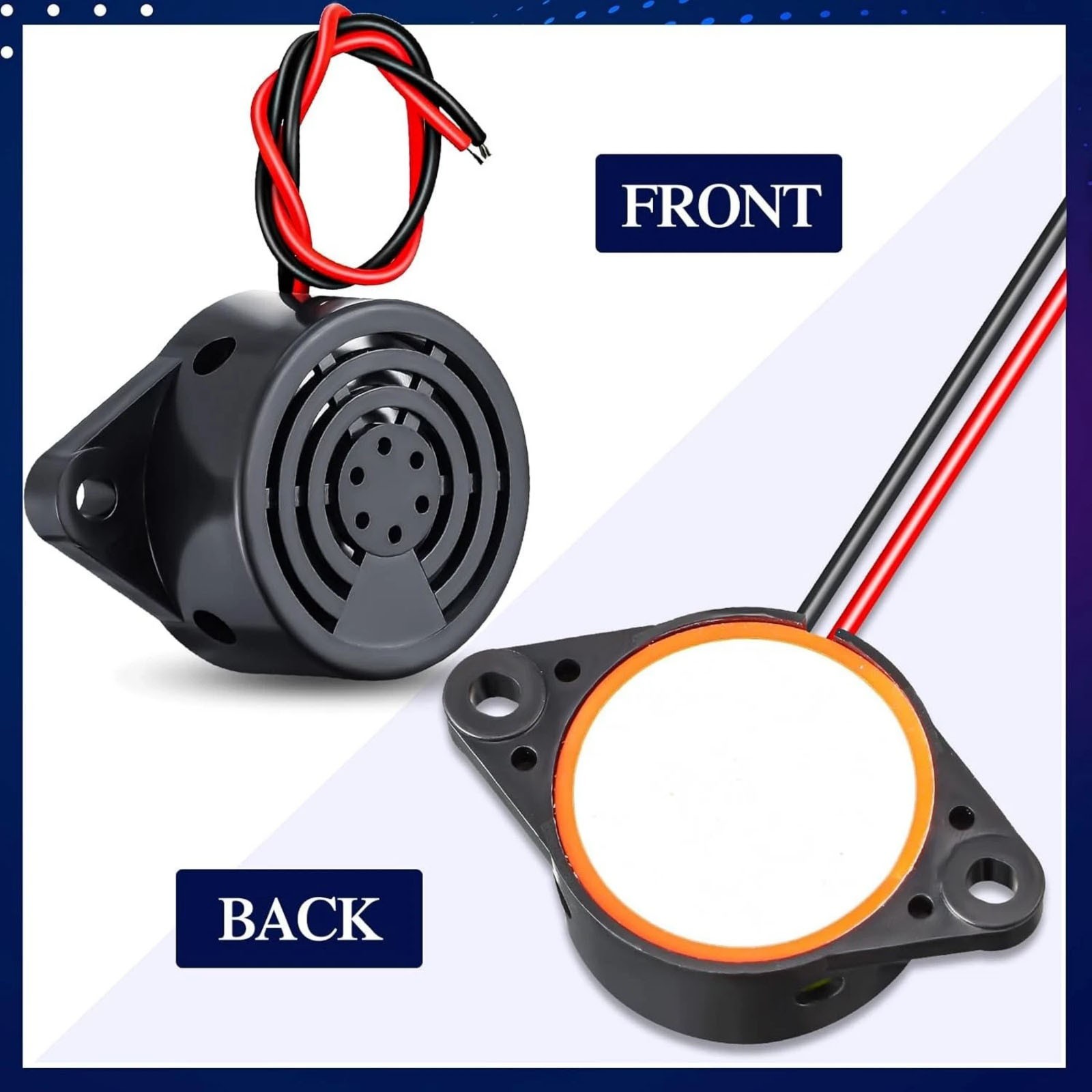 8 Pcs DC 3-24V 95dB Electronic Buzzer Active Piezo Alarm Sounder Continuous Tone