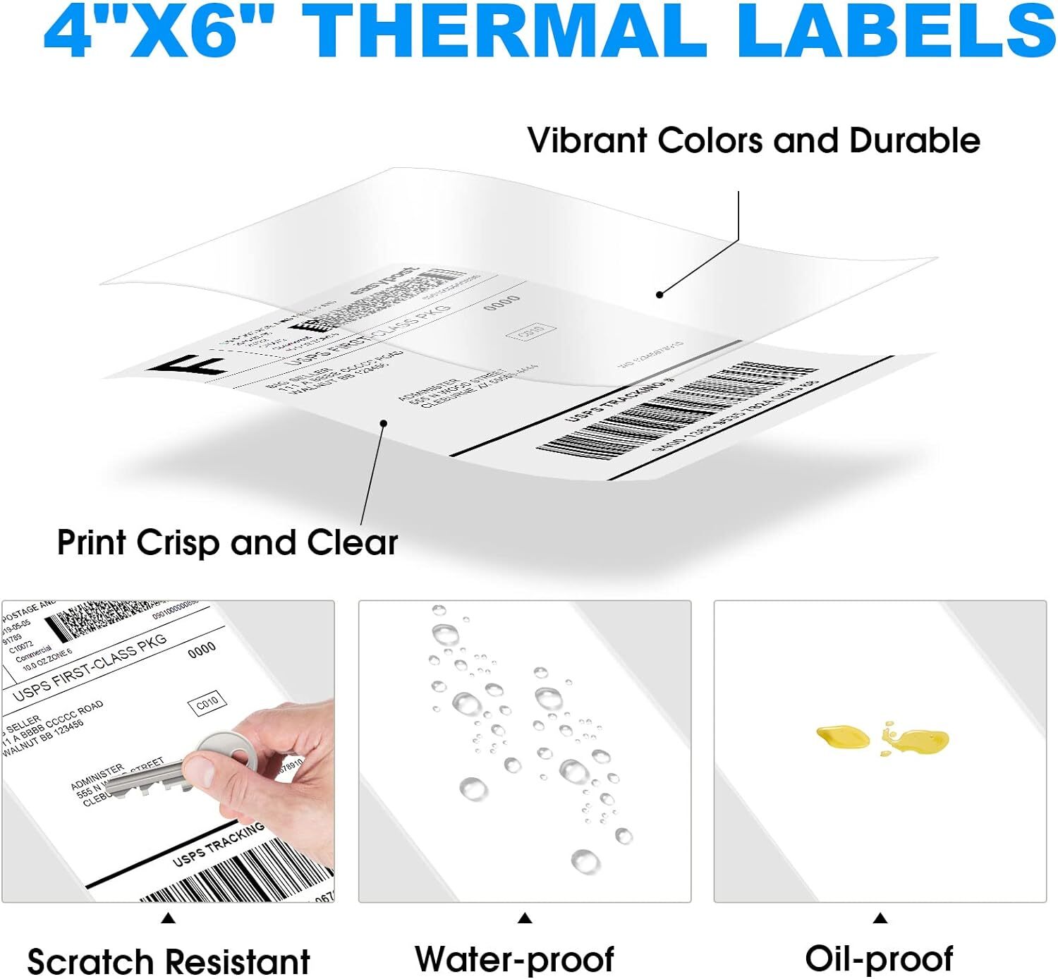 500 4×6 Fanfold Direct Thermal Direct Shipping Labels for Zebra & Rollo Printers
