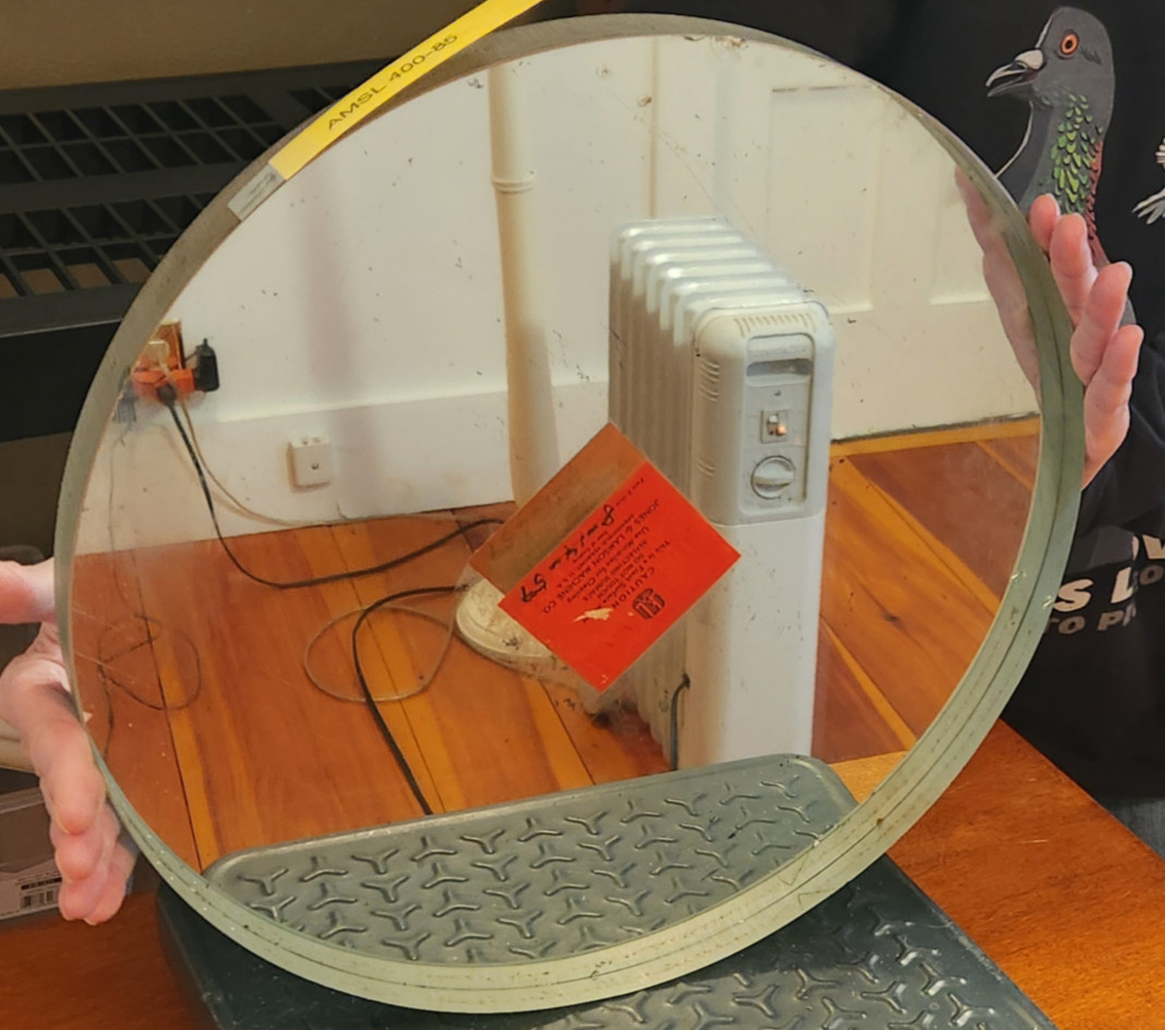 Huge Front Surface Mirror 16″d x 1-1/4t from Jones & Lamson optical comparator