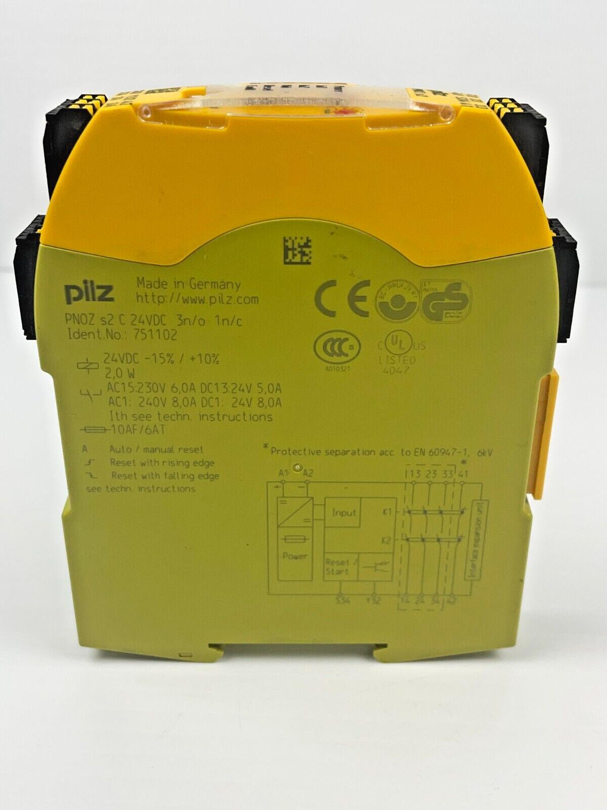 Pilz PNOZ s2 C Safety Relay, 751102, 24VDC, 3 n/o, 1 n/c