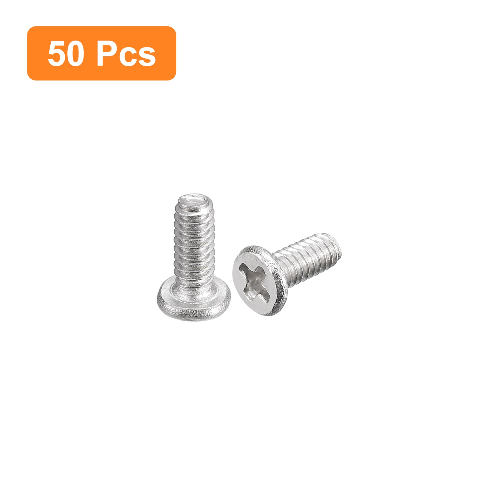 50Pcs M1.4-0.3 x 4mm Metal Flat Round Head Screws Phillips Drive Machine Bolt
