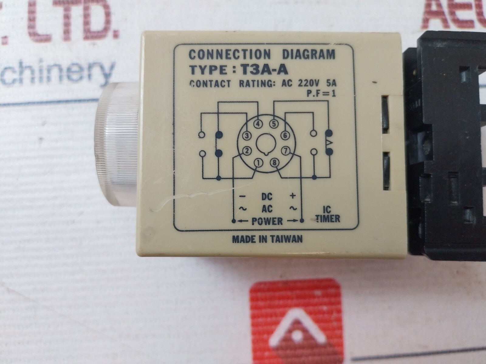 TTE T3A-A Timer Relay with Base 0-30 Min DC 24V