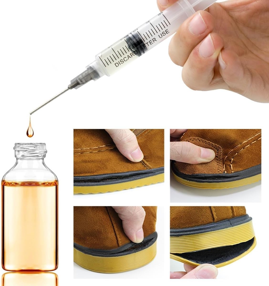 Glue Applicator Syringe with Blunt Tip Needle and Cap, for Liquid, Glue, Ink,