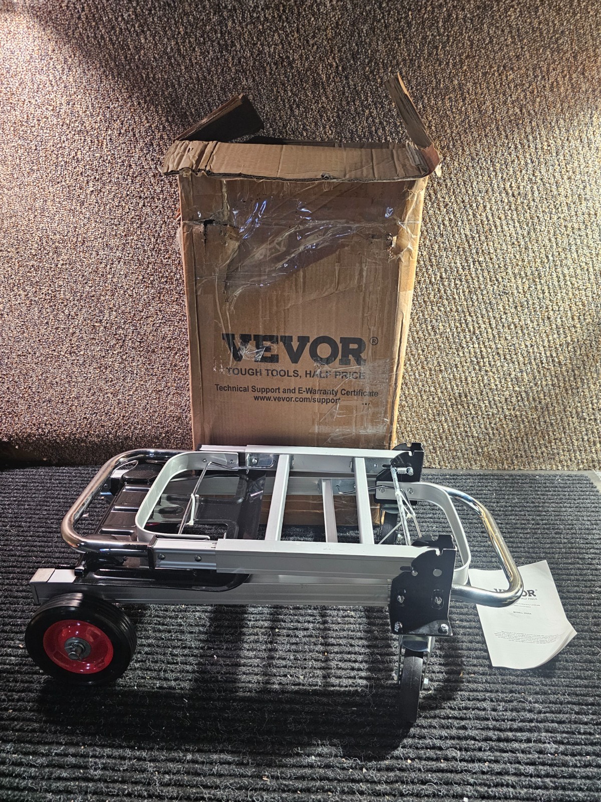 VEVOR Aluminum Hand Truck 2 in 1 Folding Dolly Cart 400 lbs Capacity Heavy Duty