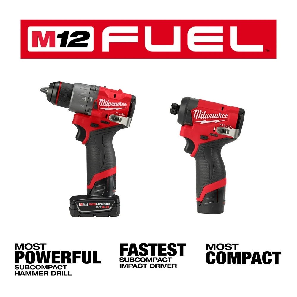 Milwaukee 3497-22x5Ah M12 FUEL 2-PC Combo Kit w/ Extra 5Ah Battery