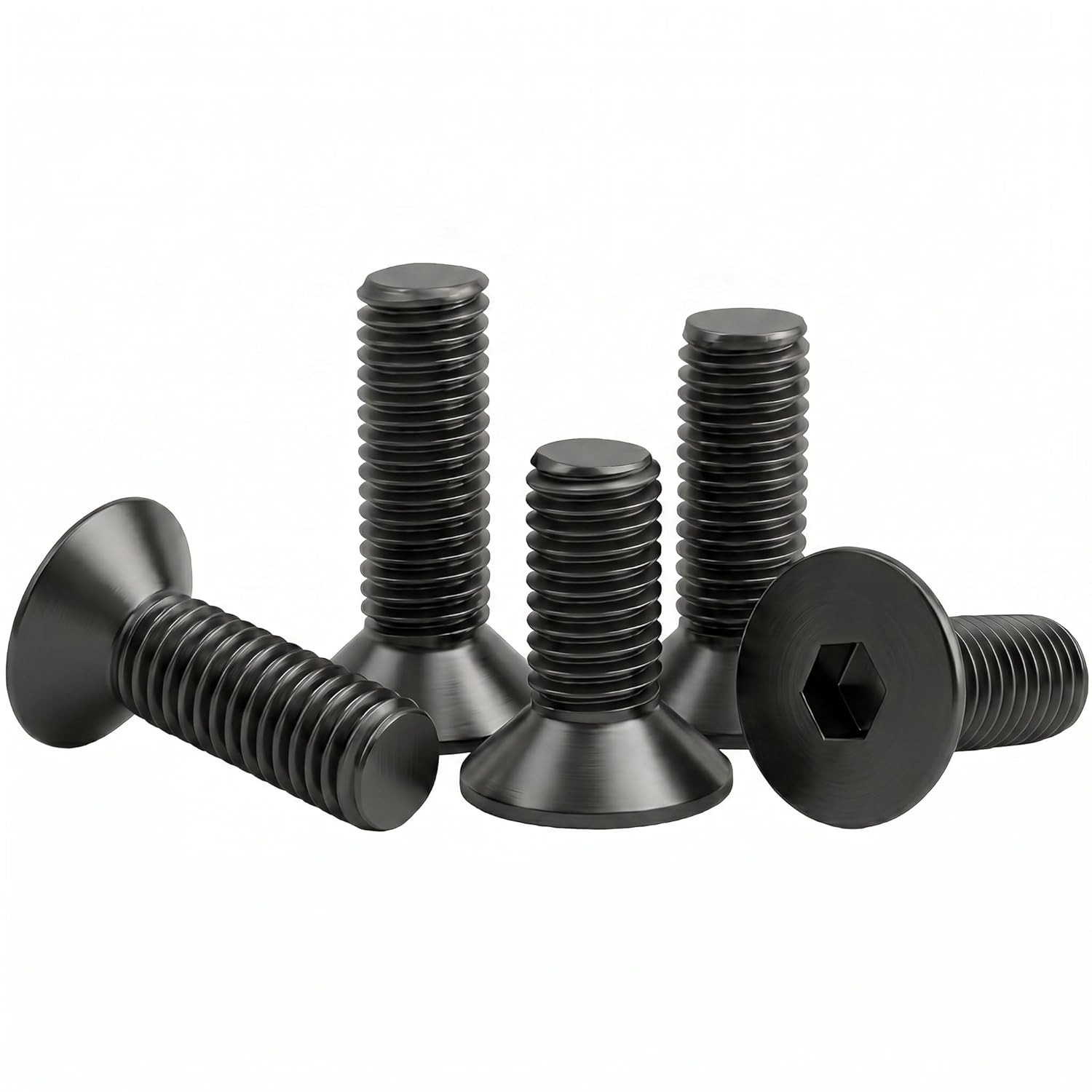 M4 X 6Mm (50 Pack) Flat Head Hex Socket Cap Screws Bolts Countersunk Bolts, Hex