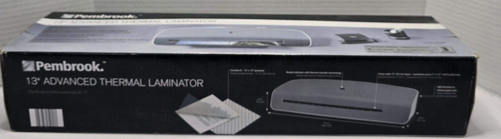 Pembrook 9″ Advanced Thermal Laminator Starter Kit Included, New In Sealed Box
