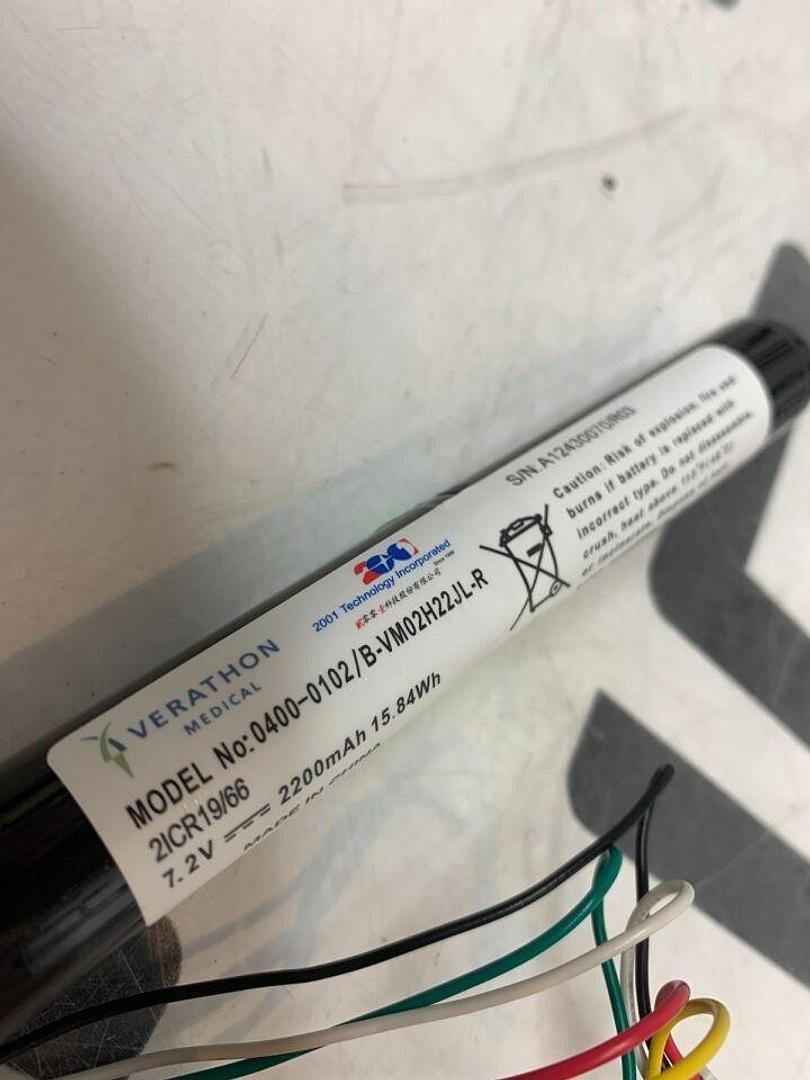 Verathon GlideScope AVL Cobalt 0570-0338 Monitor Battery 0400-0102 R02 7.2V