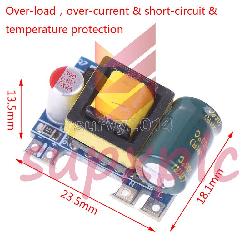 Mini AC-DC 110V 120V 220V 230V To 5V Converter Board Module Power Supply
