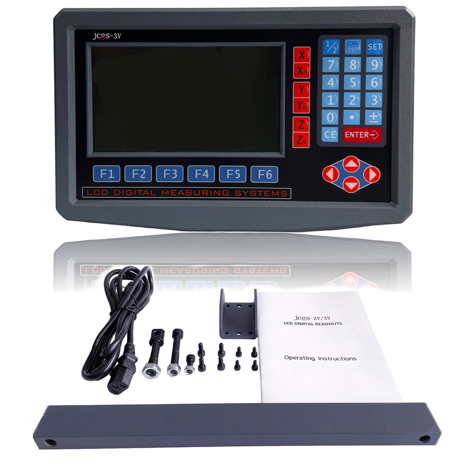iMeshbean 3 Axis DRO + 3pc Linear Scales LCD Digital Readout Kit for Bridgeport