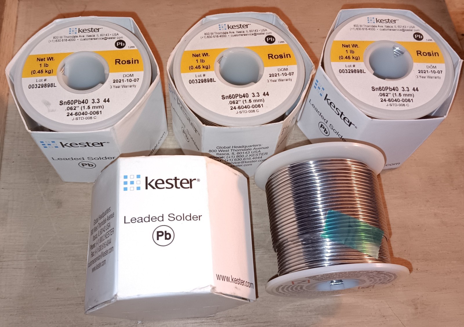 Kester Sn60Pb40 Rosin Core Solder 24-6040-0061 5lbs