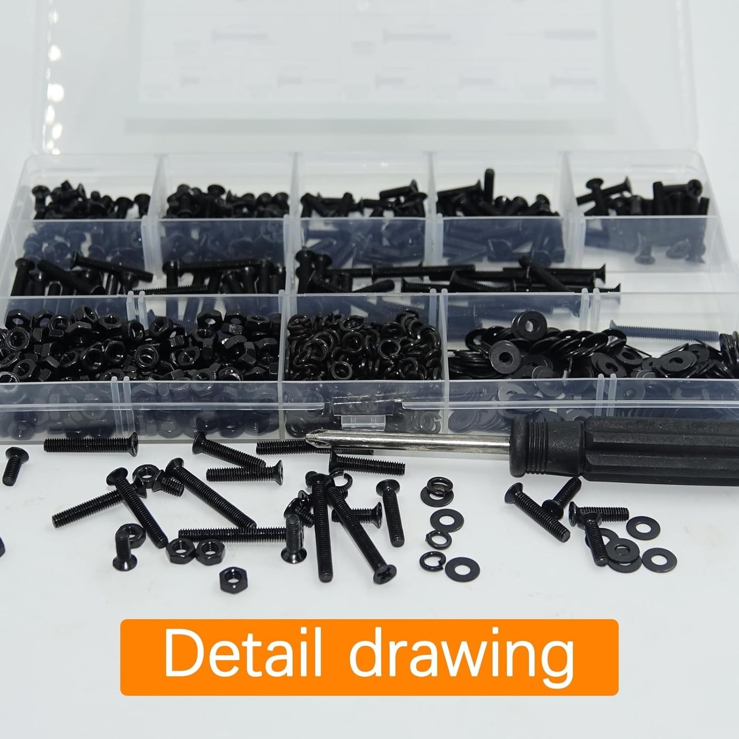 1001 Pcs M3 Countersunk Screws Assortment Kit, Flat Head Machine Screws Phillips