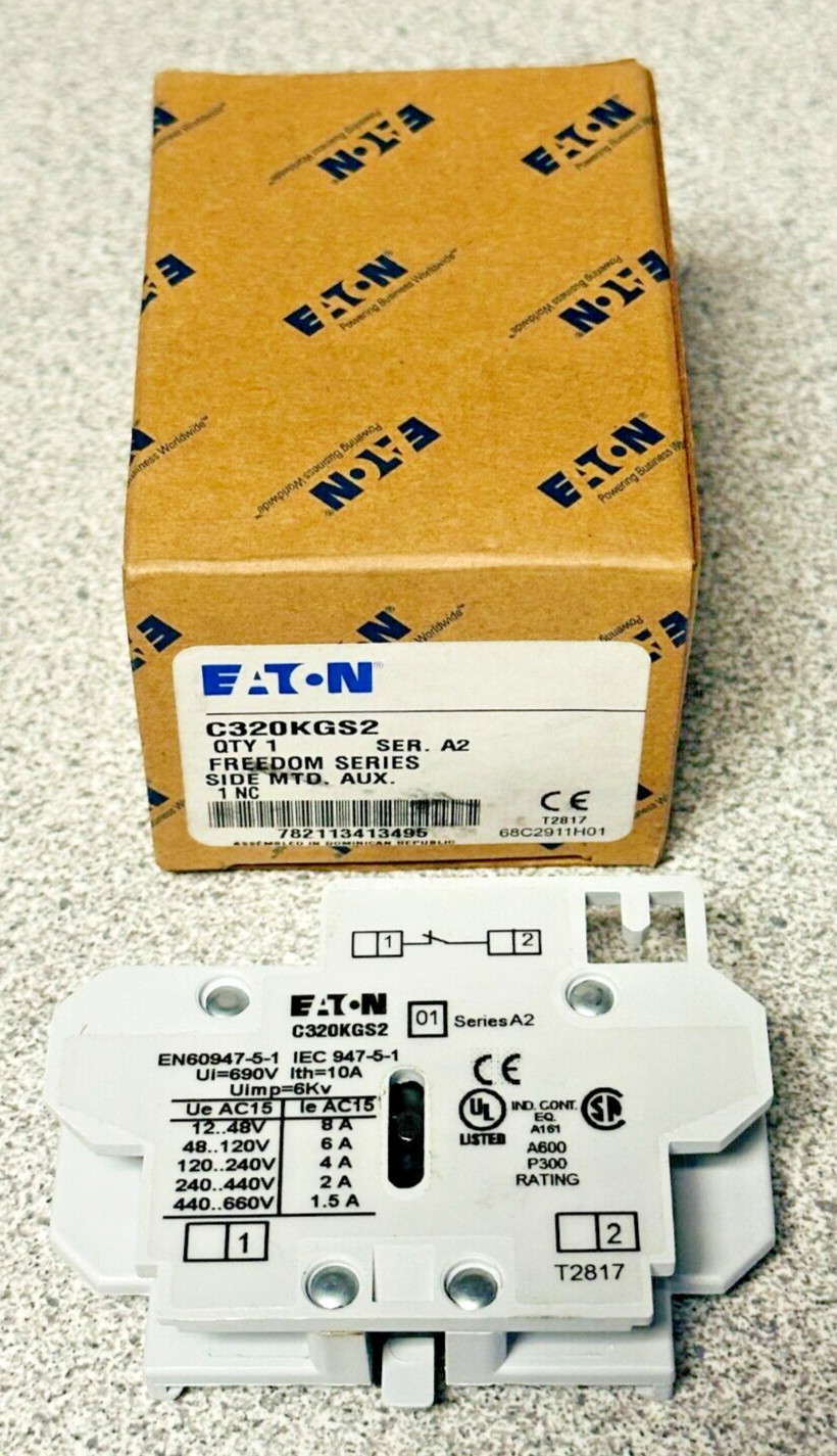 NEW EATON Cutler-Hammer C320KGS2 Freedom Series Side Mount Auxiliary Contact 1NC