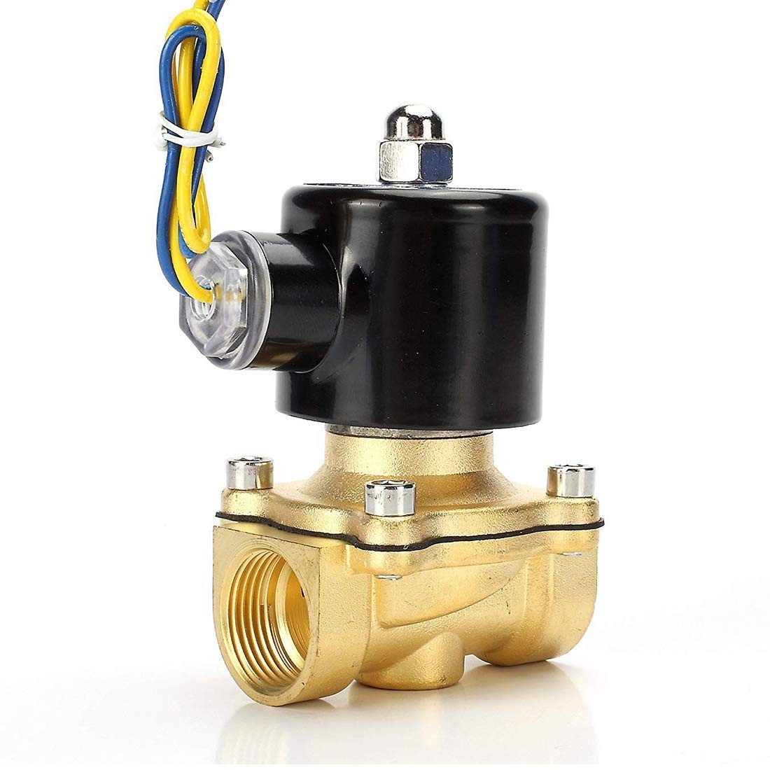 1/2″ 12V Brass Electric Solenoid Valve – Normally Closed Air, Water, Gas, Fuel,