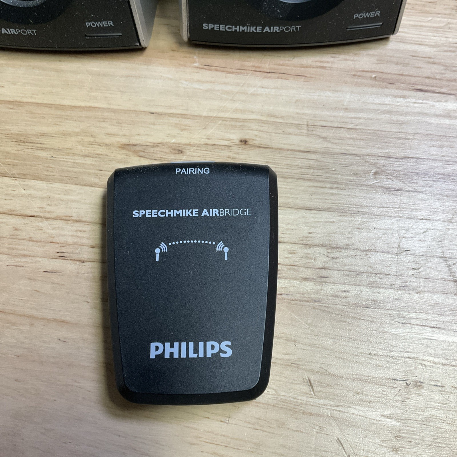LOT OF 2 PHILIPS SPEECHMIKE AIRport PC Dictation Microphones &Dock 1Pairing Unit