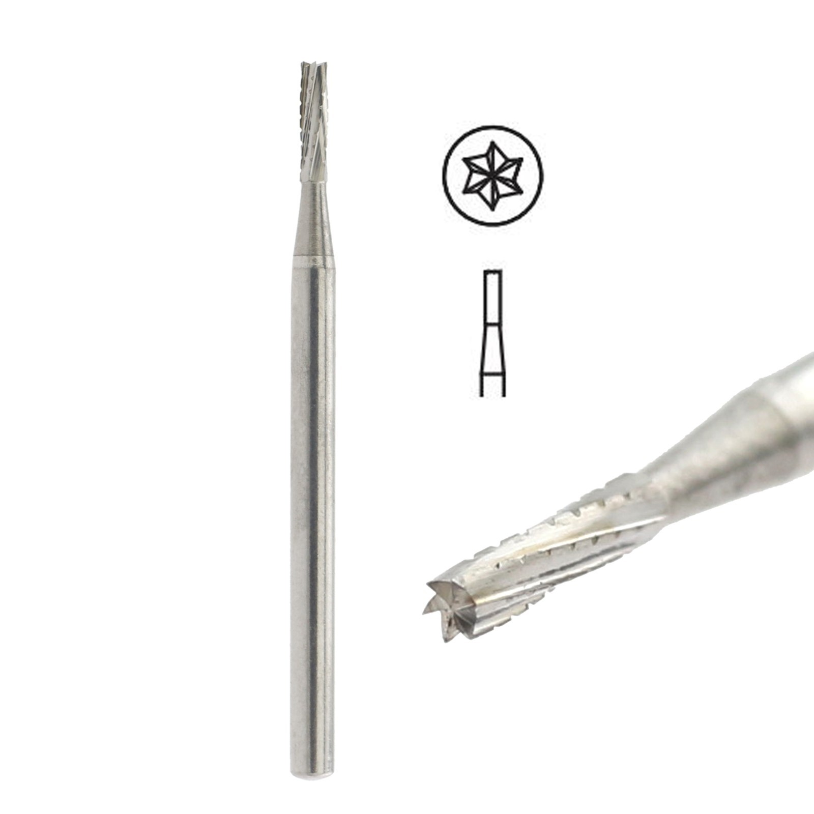 50pcs Dental Surgical Burs Carbide Bur FGOS 557 Straight Fissure FG SURG 25mm