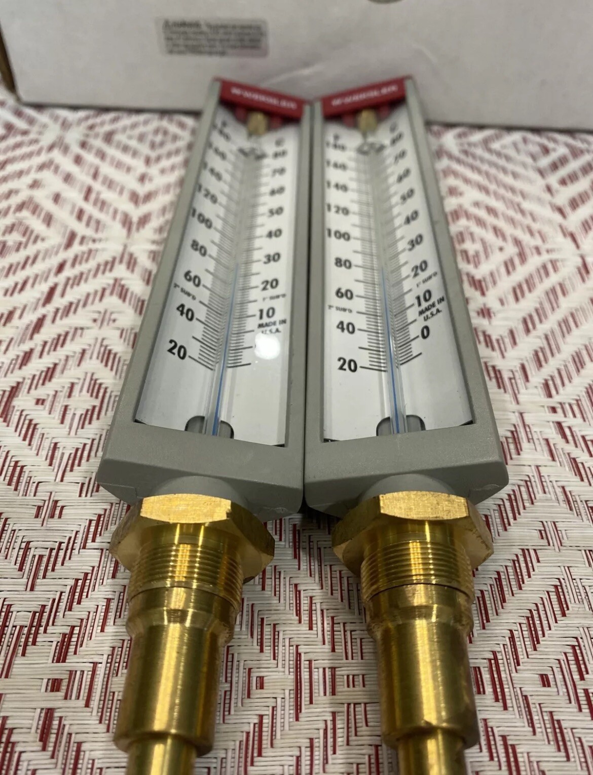 NEW QTY:2 Weksler Glass Thermometer 0-80 Degrees Celsius, 20-180 Fahrenheit 10”
