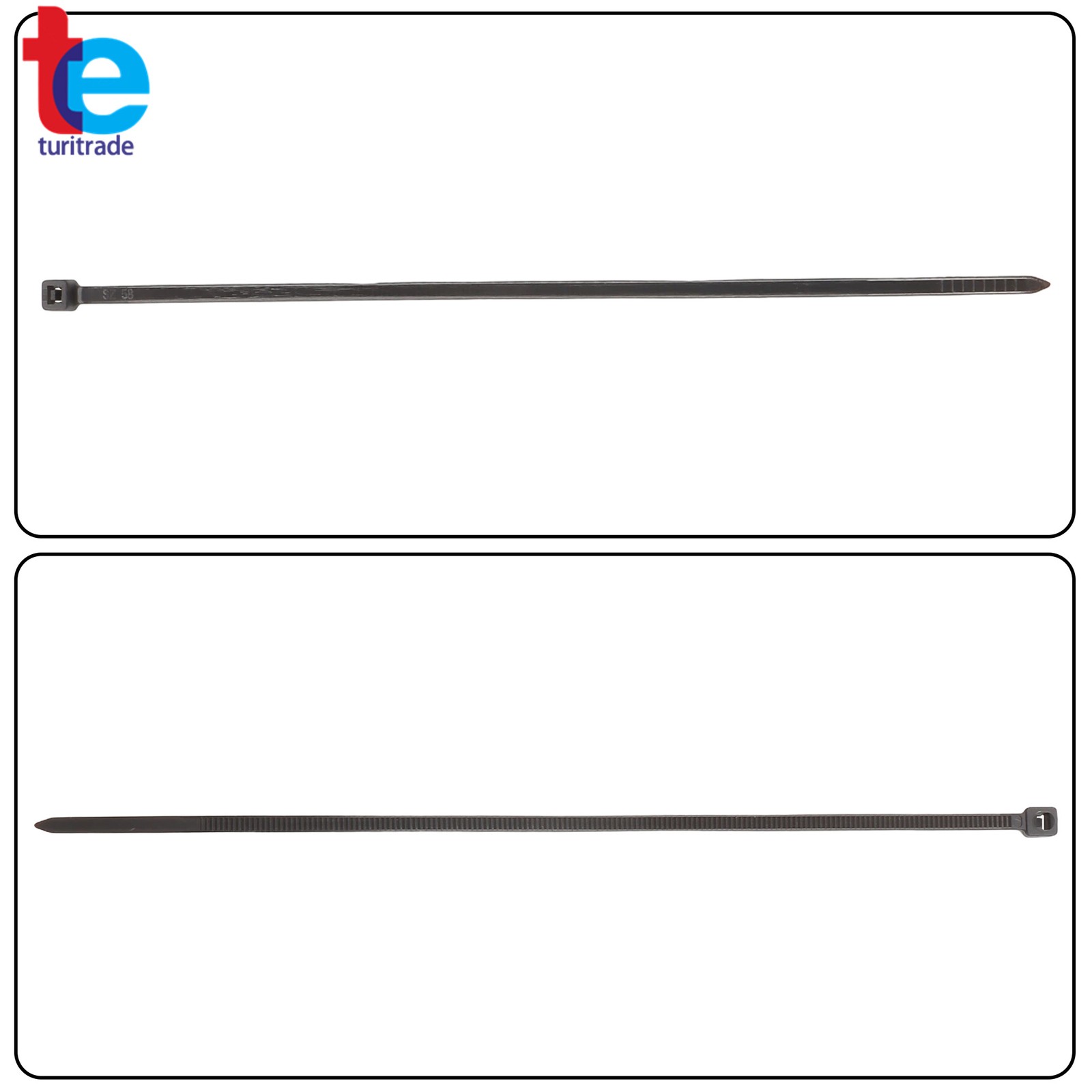5000x 8″ Zip Ties 40lb Tensile Uv Black Heavy Duty Cable Ties 0.14″ Width