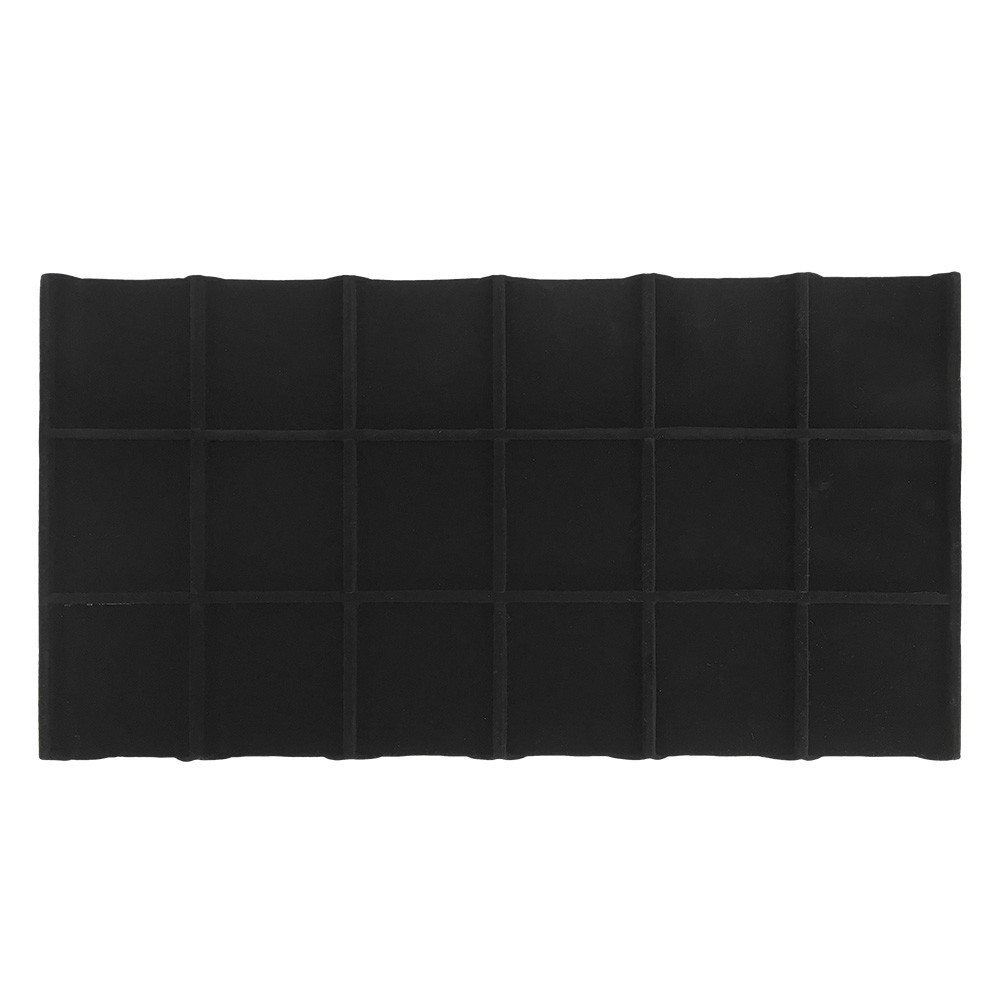 18 Divided Black Velvet Insert Tray Jewelry Display Compartment 14″ x 7-1/2″