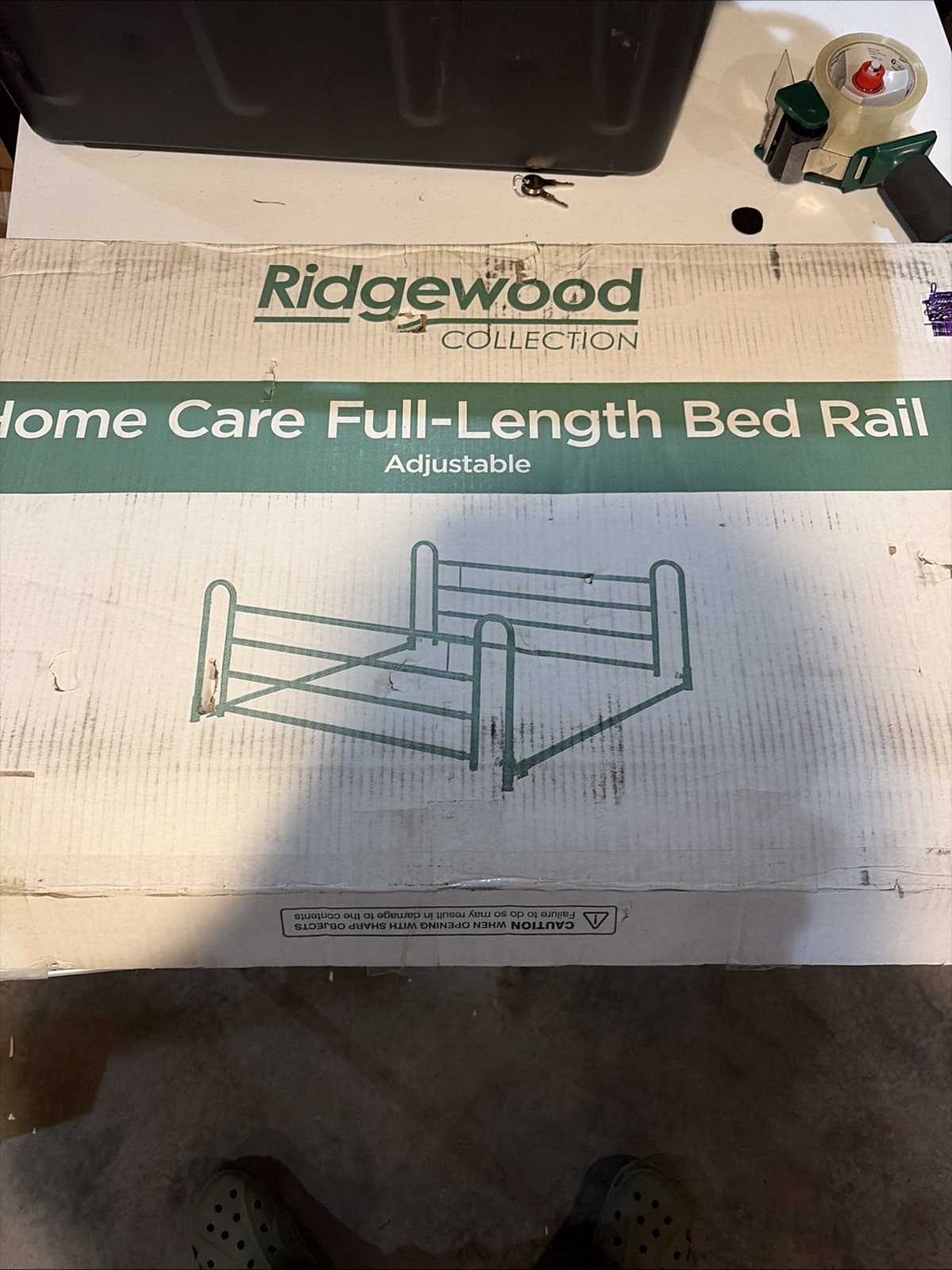 Dynarex Adjustable Full Length Bed Rail Black 10463