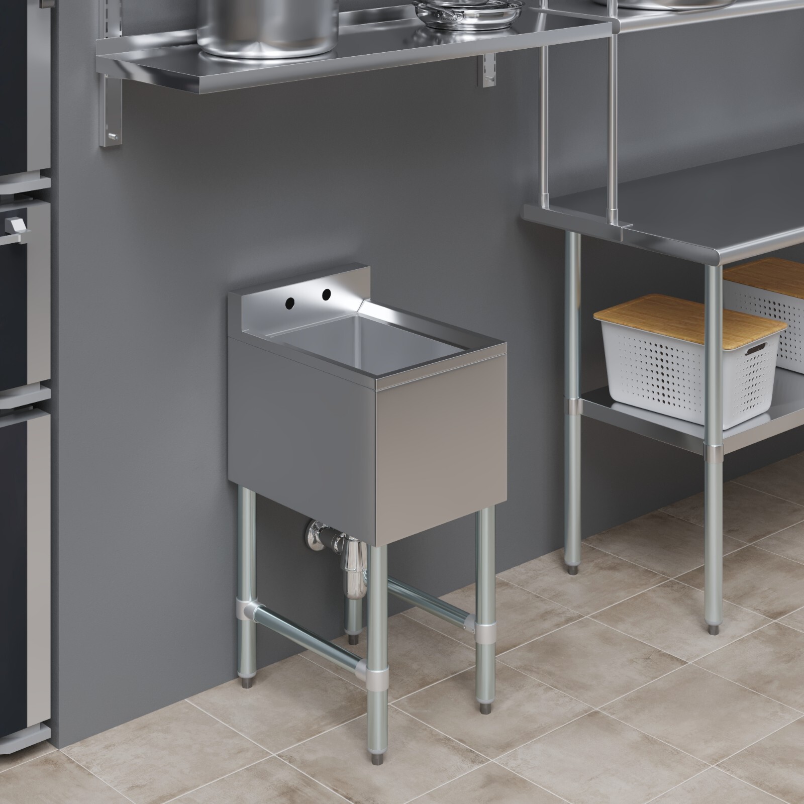 14 in. x 19 in. One Compartment Underbar Sink