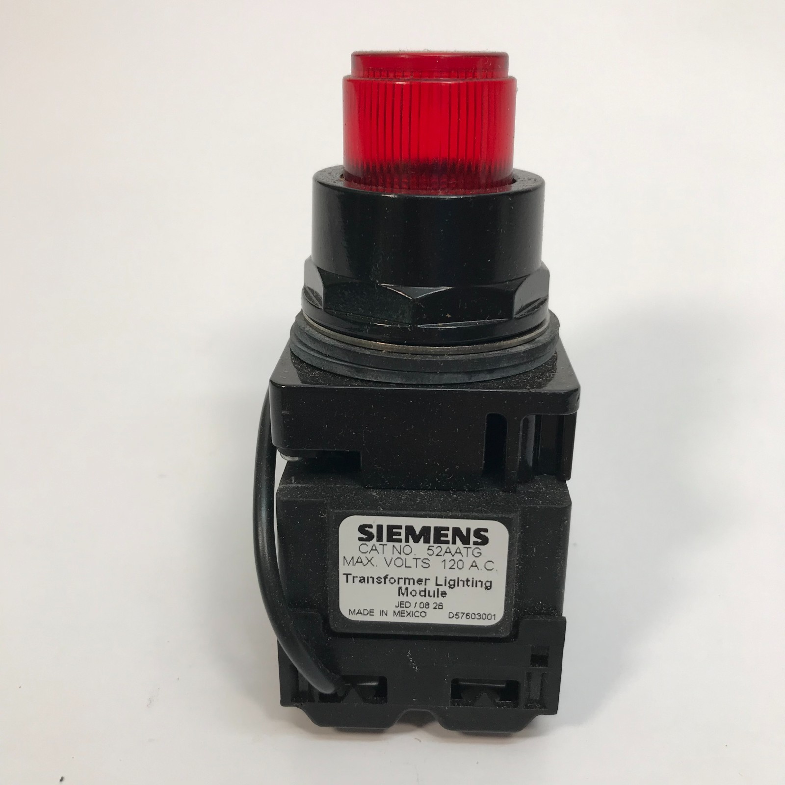 Siemens 52BT6G2AB Push to Test Pilot Light Transformer Type 120 Volts, AC – New