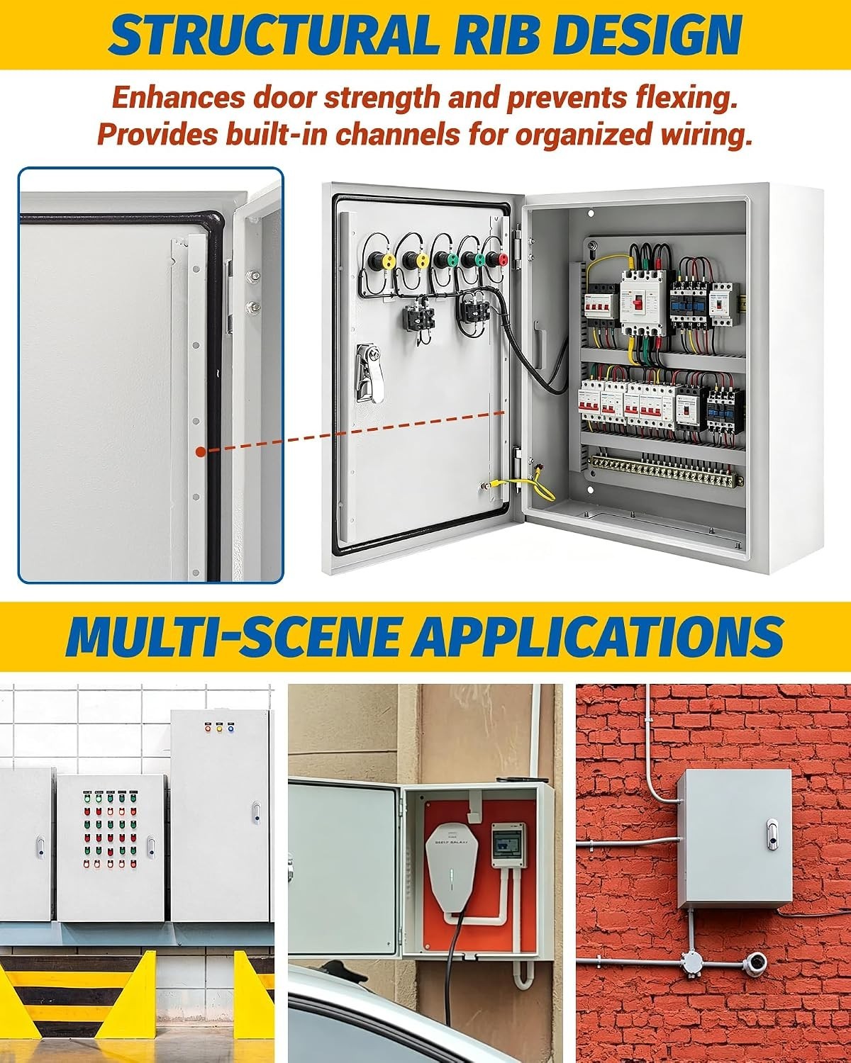 Secure 20x20x8» Junction Box with Lock | NEMA 4X Steel Design, Indoor/Outdoor