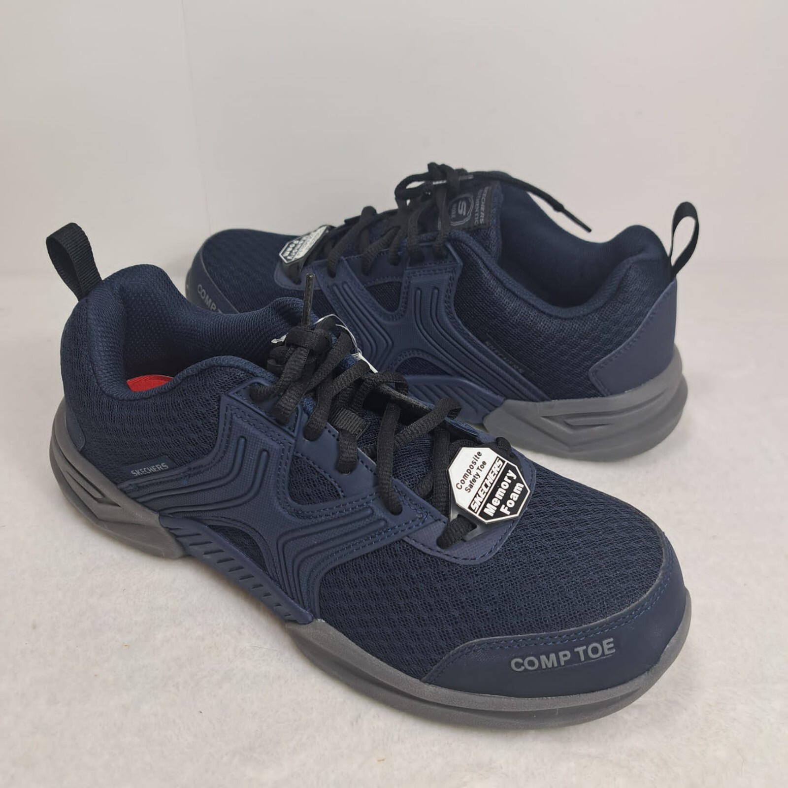 Skechers Men’s Composite Toe Slip Resistant Lace-Up Work Shoe 200089/NVY 7.5