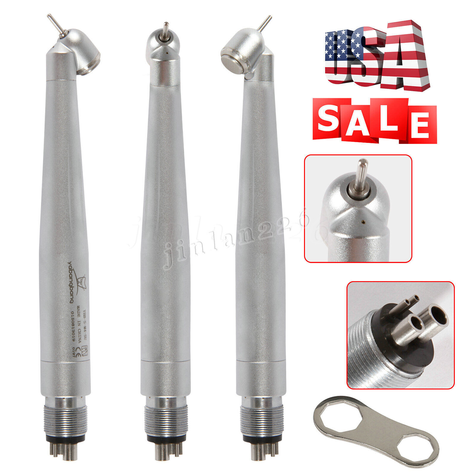 Dental 45 Degree Surgical High Speed Handpiece Push Button 4Hole yabangbang WCA