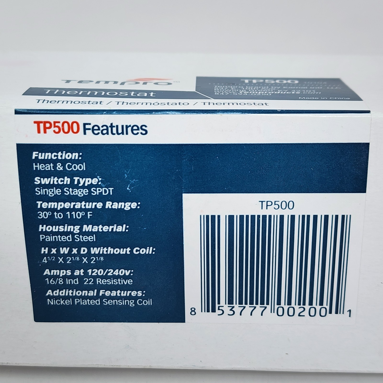 Tempro TP500 Thermostat Heat & Cool Single Stage SPDT 30°-110°F