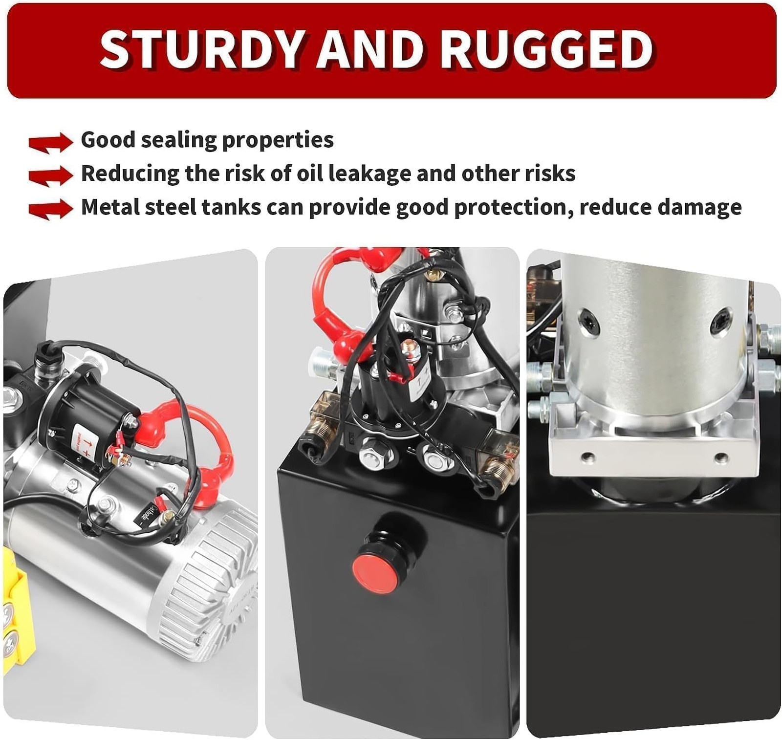 Nakkaa 12V DC Hydraulic Power Device 8 Quart Single Acting Hydraulic Dump Tra…