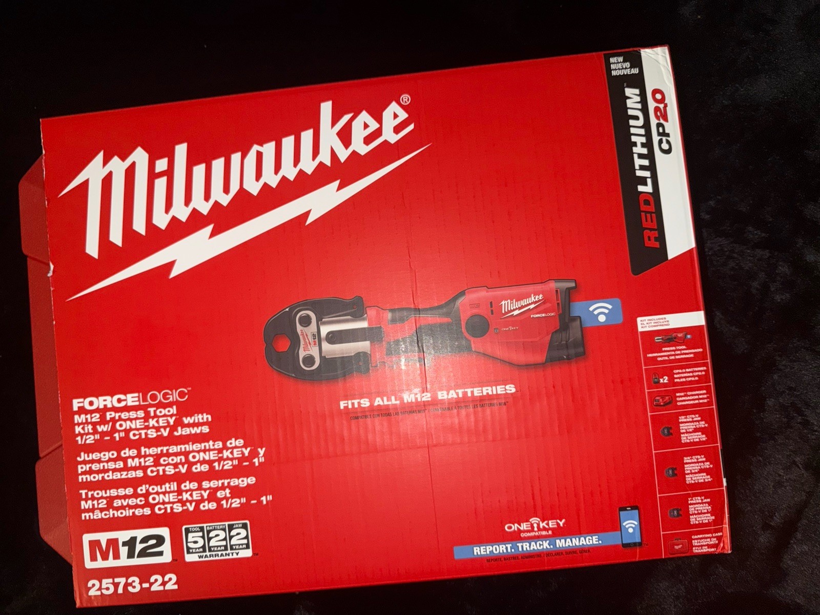 Milwaukee M12 FORCE LOGIC Press Tool Kit with Jaws – 2573-22 NEW SEALED