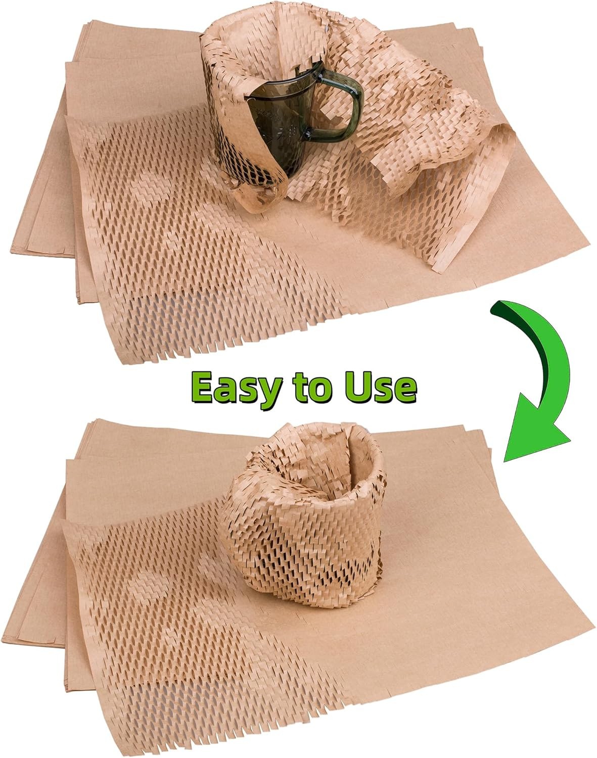 Honeycomb Packing Paper 50 Sheets 11×14.5 Brown Bubble Cushioning Wrap for