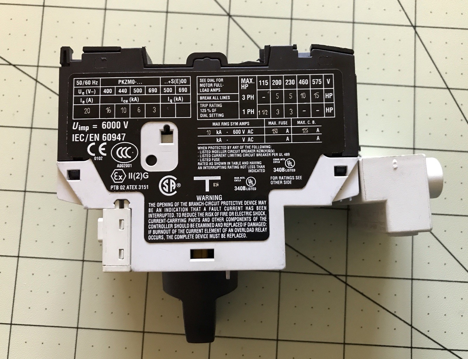 Moeller PKZM0-20 Manual Motor Starter 16-20A Used