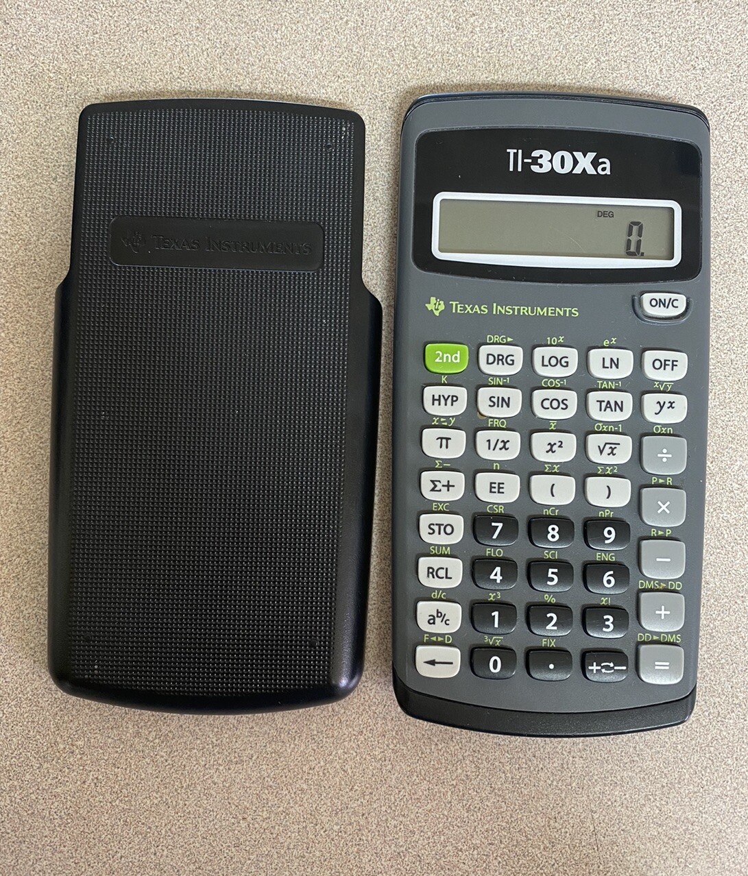 Texas Instruments TI-30Xa Scientific Calculator Solar Powered w/ Cover TESTED