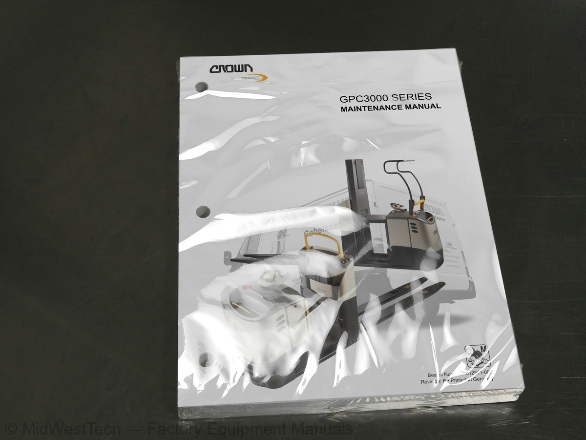 Crown GPC3000 Low Level Order Picker Service Manual Repair Shop Book
