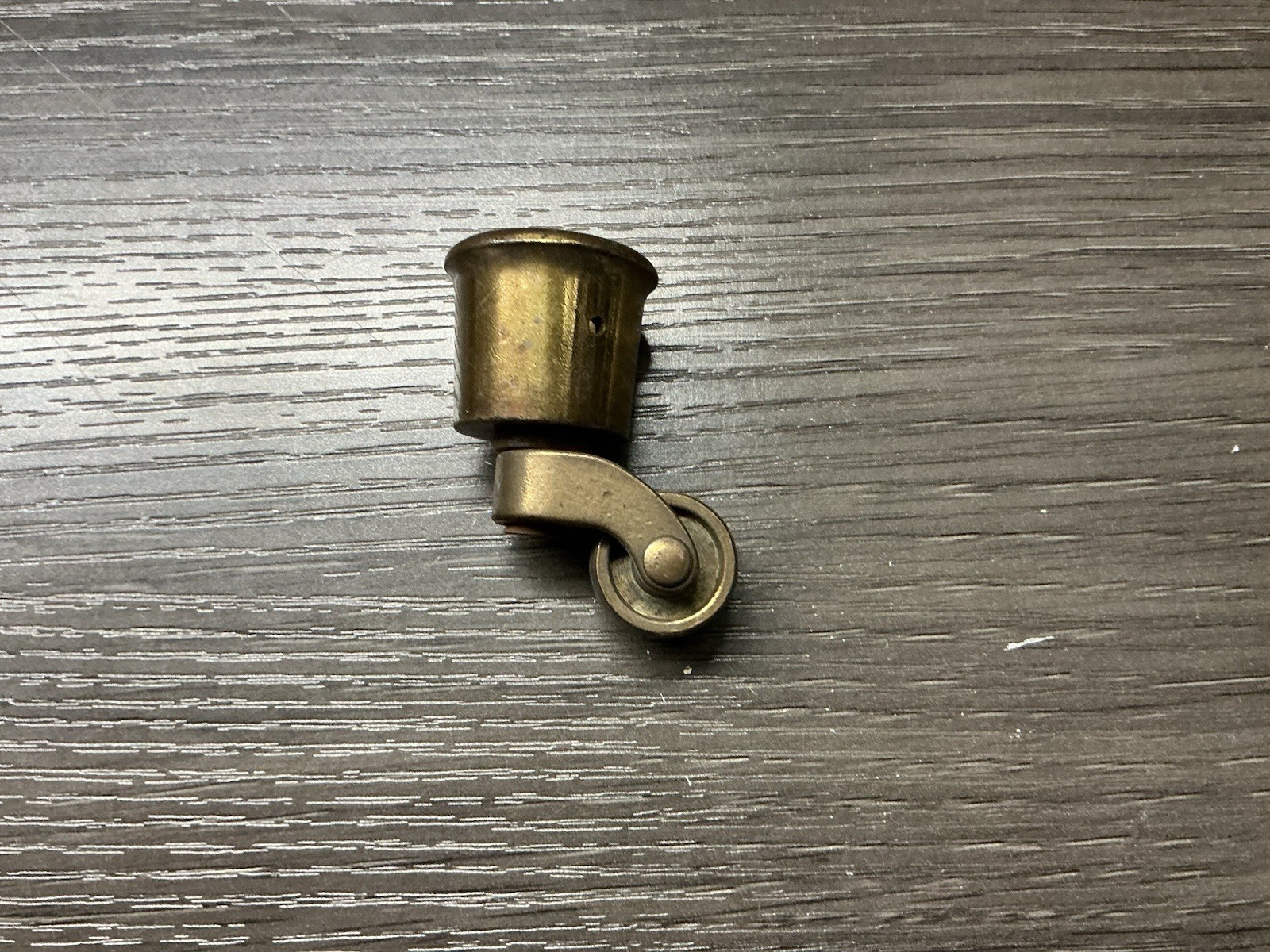4 Brass Wheels Furniture Swivel Casters Fits 3/4” Diameter Tapered Leg NOS