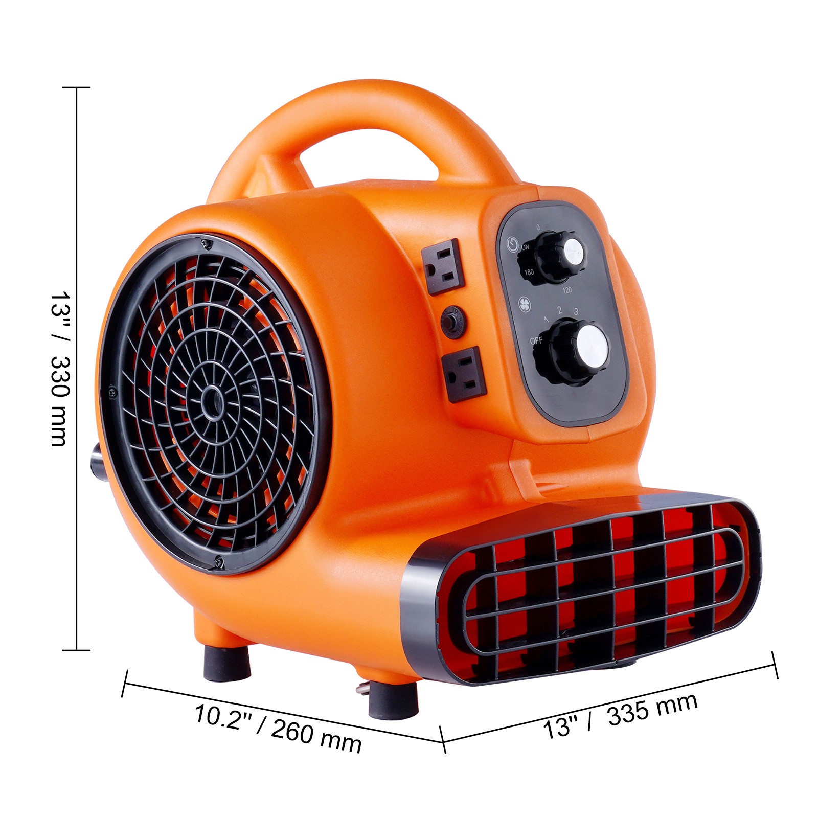 VEVOR 1000 CFM 3-Speed 1/4 HP Adjustable Air Mover Carpet Dryer Blower Floor Fan