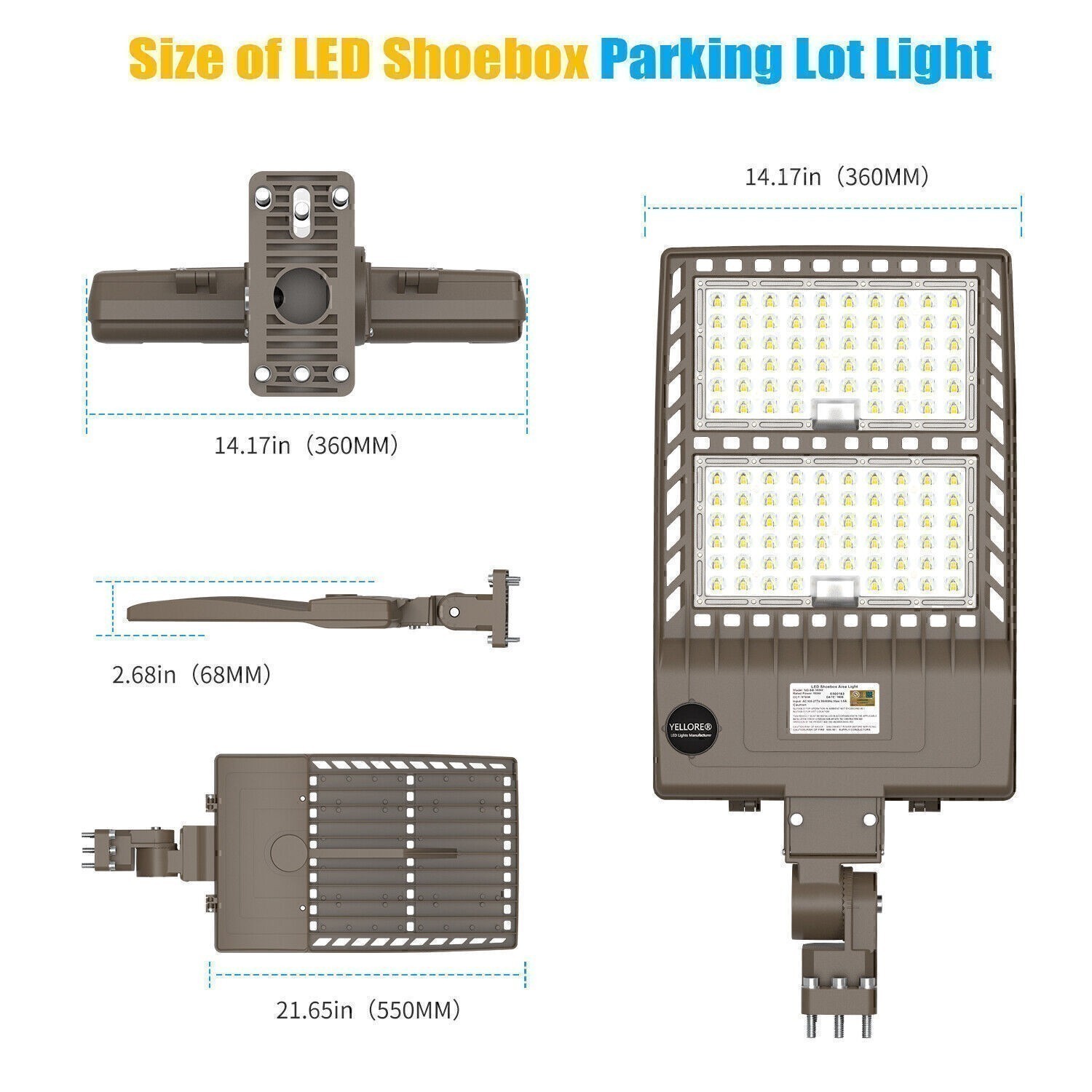 320 Watt LED Shoebox Pole Light Outdoor Commercial Parking Lot Street Lighting