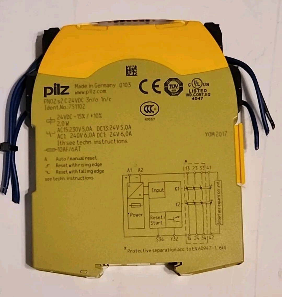 Pilz PNOZ s2 C Safety Relay, 751102, 24VDC, 3 n/o, 1 n/c Free Shipping