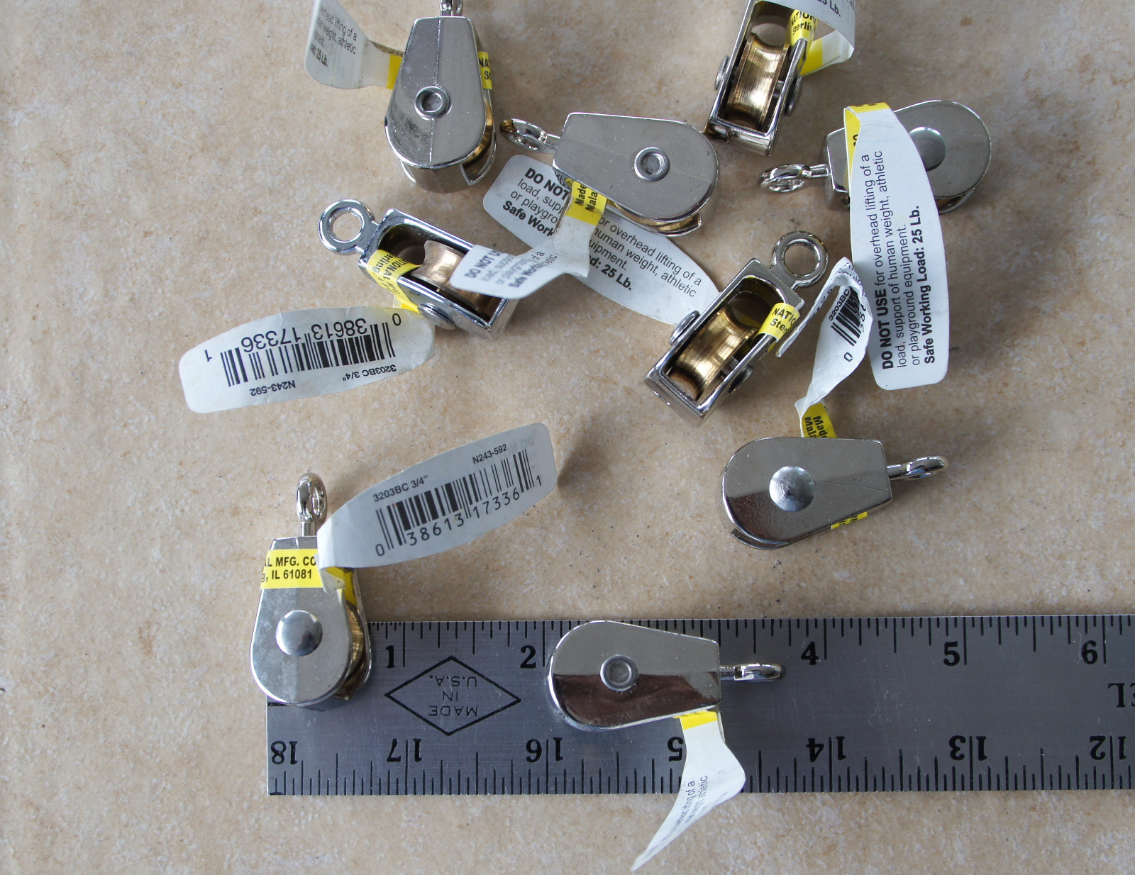 Stanley National 3/4-Inch FIXED Nickel Single Pulley – N243-592 – 2 CT