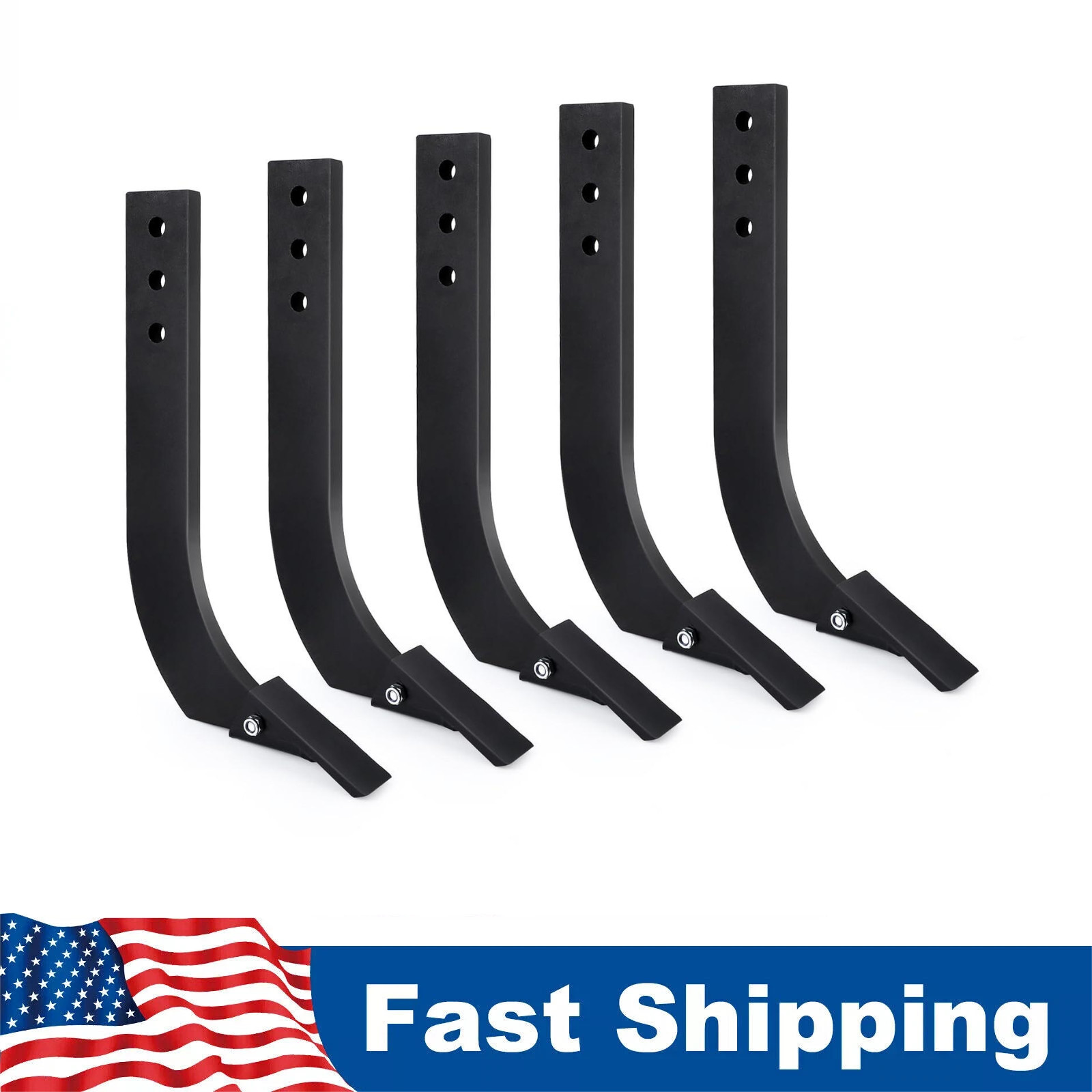 5PCS 16” Box Blade Shank Scarifier Shanks Teeth 3 Holes Box Scraper Shank Black