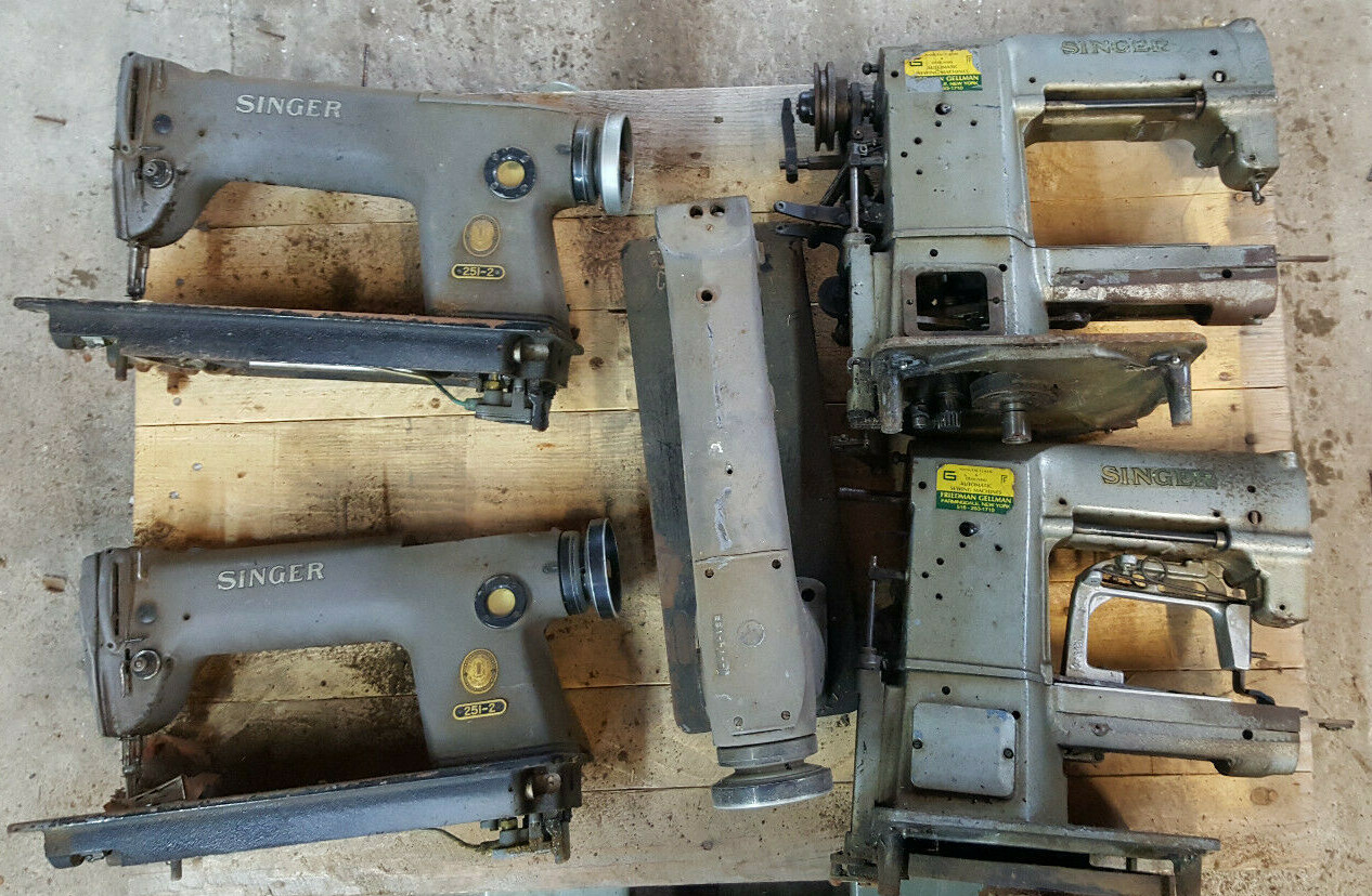 LOT OF 5 – SINGER INDUSTRIAL SEWING MACHINES FOR PARTS