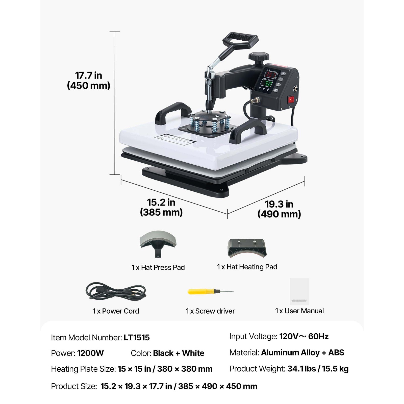 Uimoso Heat Press Machine Multifunctional Sublimation Tool for T-Shirts and Hats